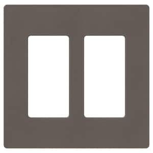 Claro 2 Gang Wall Plate for Decorator/Rocker Switches, Satin, Truffle (SC-2-TF) (1-Pack)