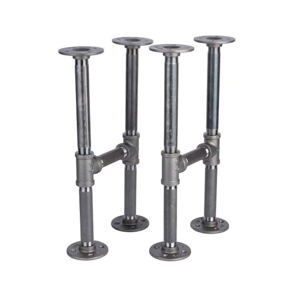 PIPE DECOR 3/4 in. x 1.3 ft. Black Steel Pipe Industrial H Style Bench Leg Kit