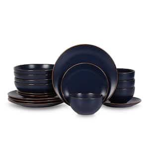 Stone Lain Brasa 16-Piece Dinnerware Set Stoneware, Service For 4, Blue