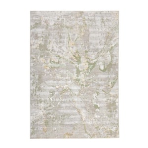 Luxe Opaline Bold Marble Sage Green 8 ft. x 10 ft. Area Rug