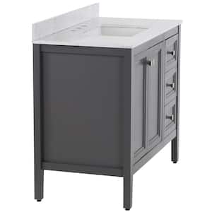 Darcy 43 in. W x 22 in. D Bath Vanity in Shale Gray with Stone Effect Vanity Top in Lunar with White Sink