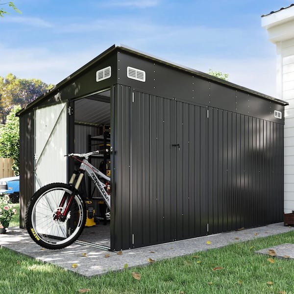 Sizzim 8 ft. W x 4 ft. D Outdoor Metal Lean to Storage Shed with