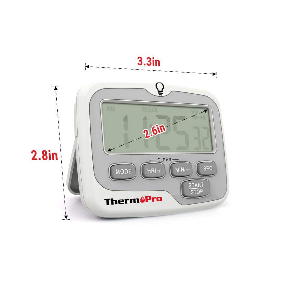 ThermoPro White Digital Kitchen Timer with LCD Backlight