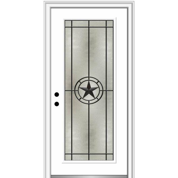 front door with star glass