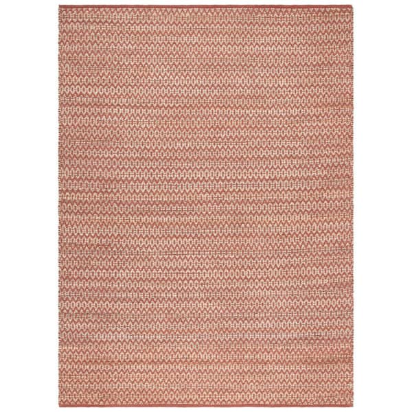 SAFAVIEH Natural Fiber Beige/Rust 8 ft. x 10 ft. Striped Woven Area Rug