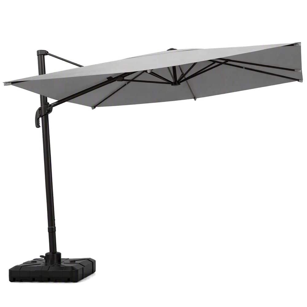 10 ft. Aluminum Cantilever Patio Umbrella in Gray with Base price history on PriceWatchPro