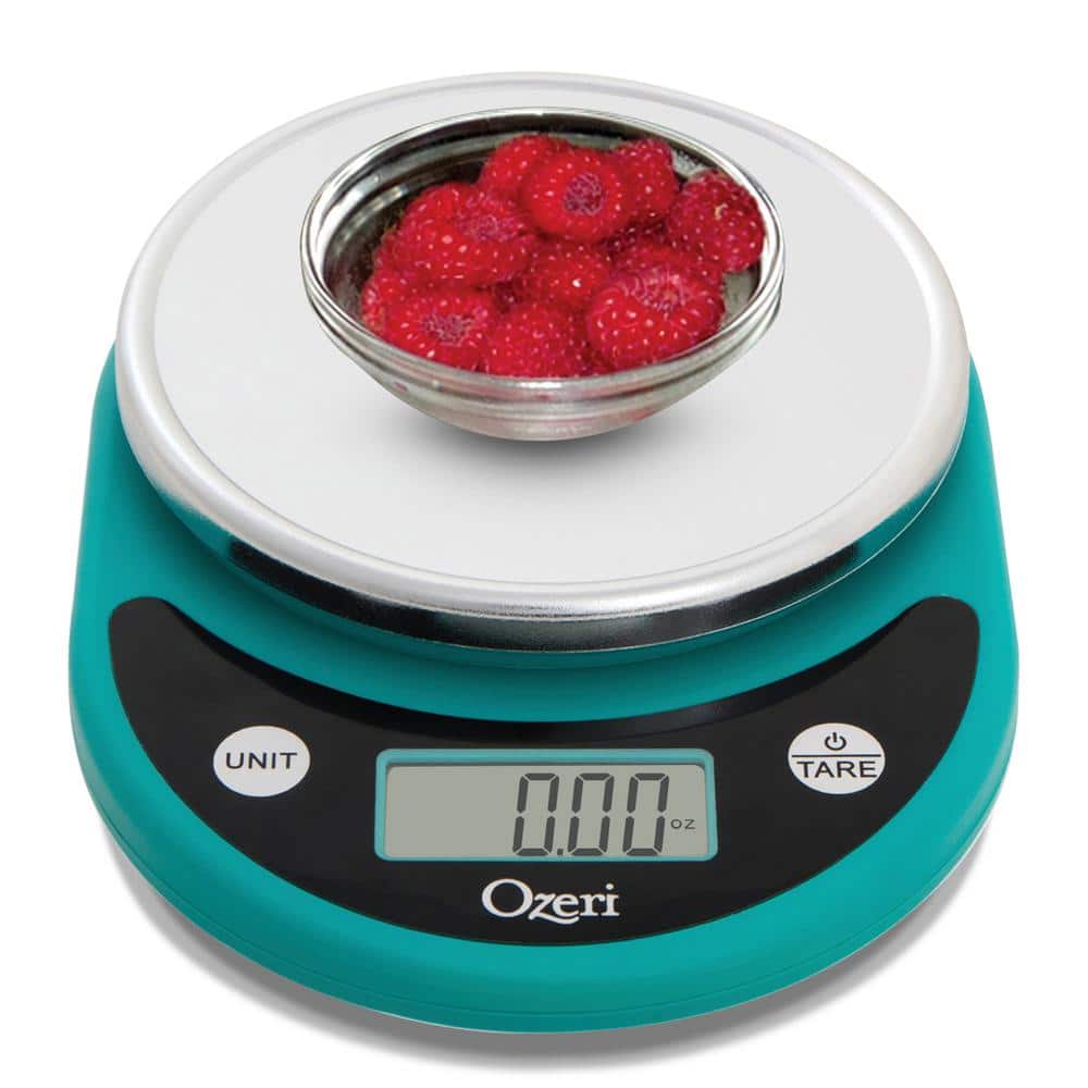 Teal Digital Kitchen Scale with LCD Display and Tare Function