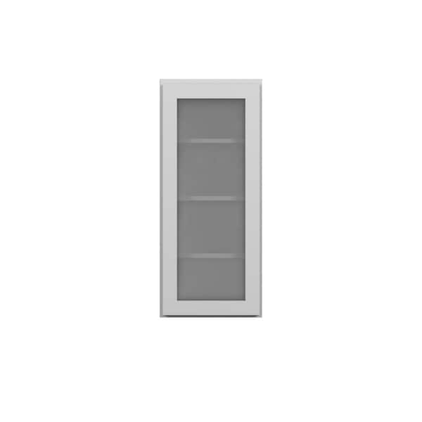 Norfolk Assembled 18 in. W x 36 in. H x 12 in. D Plywood Frosted Glass Door Wall Cabinet in Painted White