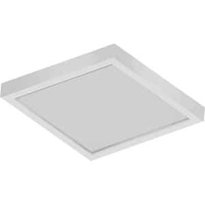 12 in. 1-Light White Integrated LED Indoor Square Ceiling Flush Mount/Wall Mount Sconce with White Acrylic Square Lens