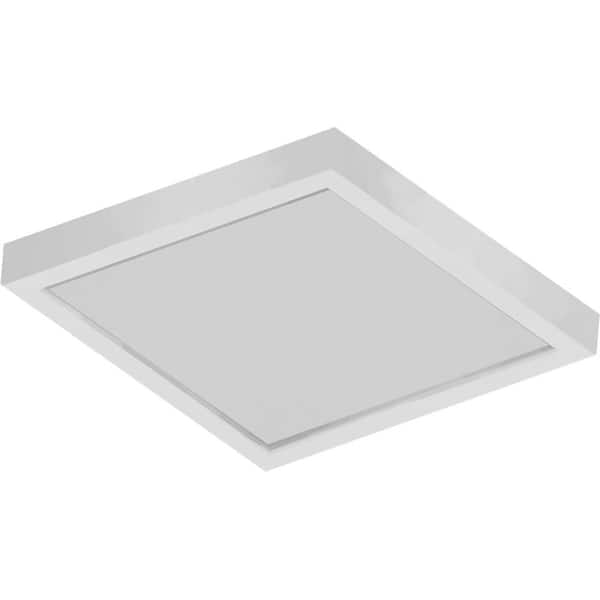 Volume Lighting 12 in. 1-Light White Integrated LED Indoor Square Ceiling Flush Mount/Wall Mount Sconce with White Acrylic Square Lens