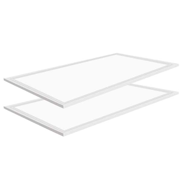 2 ft. x 4 ft. LED Flat Panel Light 7800 Lumens Integrated LED Emergency Battery Backup,5000k White,120/277-Volt (2-Pack)