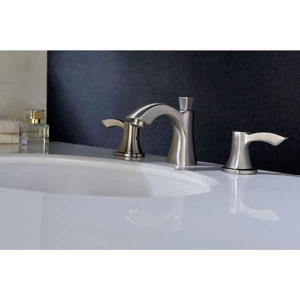 Sonata Series 8 in. Widespread 2-Handle Mid-Arc Bathroom Faucet in Brushed Nickel
