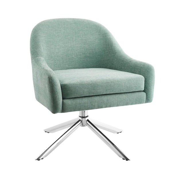 Linon Home Decor Joslyn Seafoam Green Polyester Accent Side Chair with Swivel