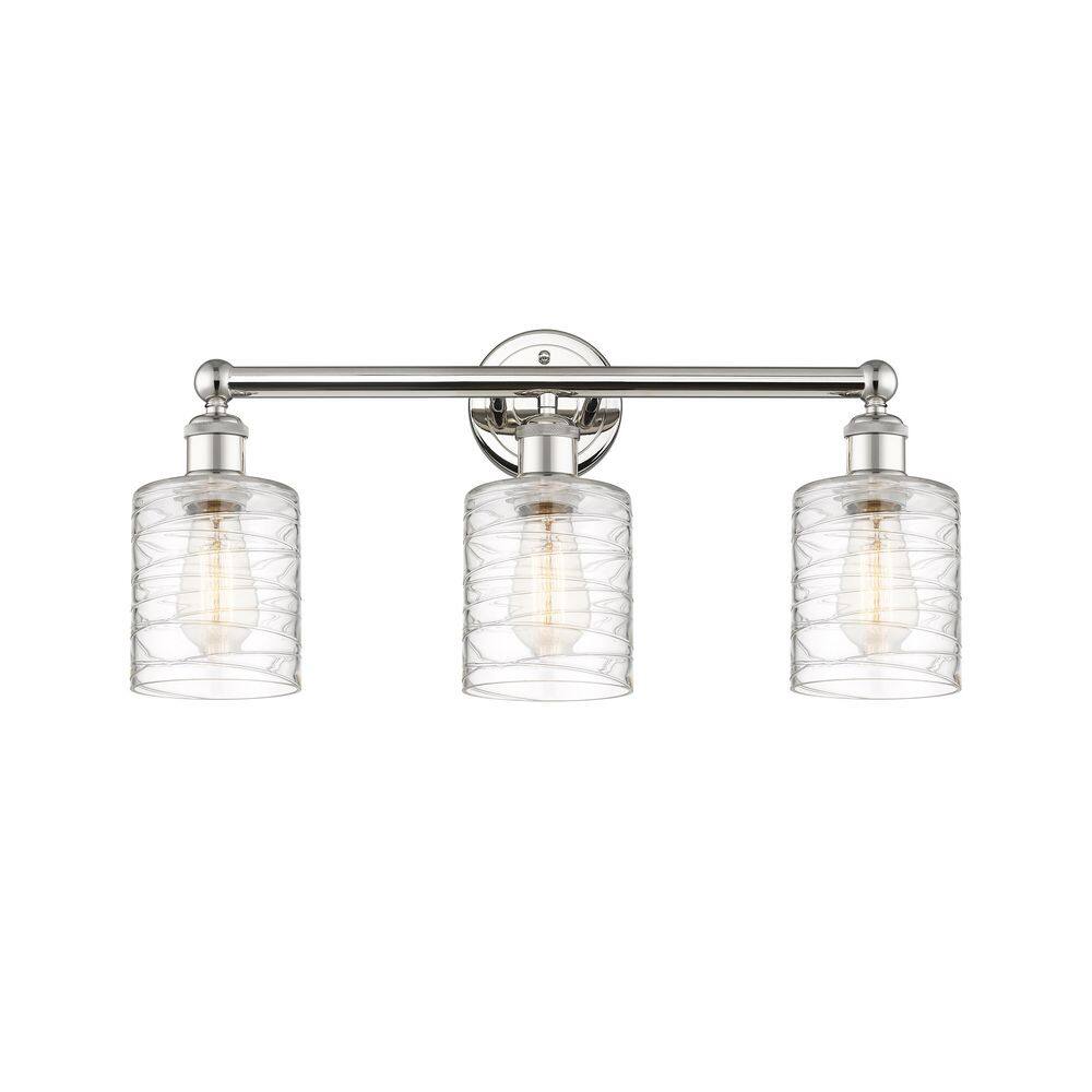Cobbleskill 23 in. 3-Light Polished Nickel Vanity Light with Glass Shade price history on PriceWatchPro