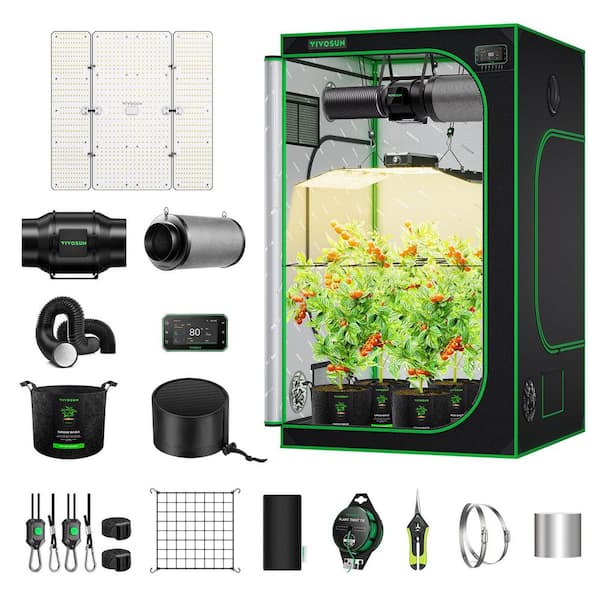 4 ft. x 4 ft. Smart Grow Tent Kit with LumaLight 400W LED Grow Light, Ventilation System, GrowHub E42A+ Controller