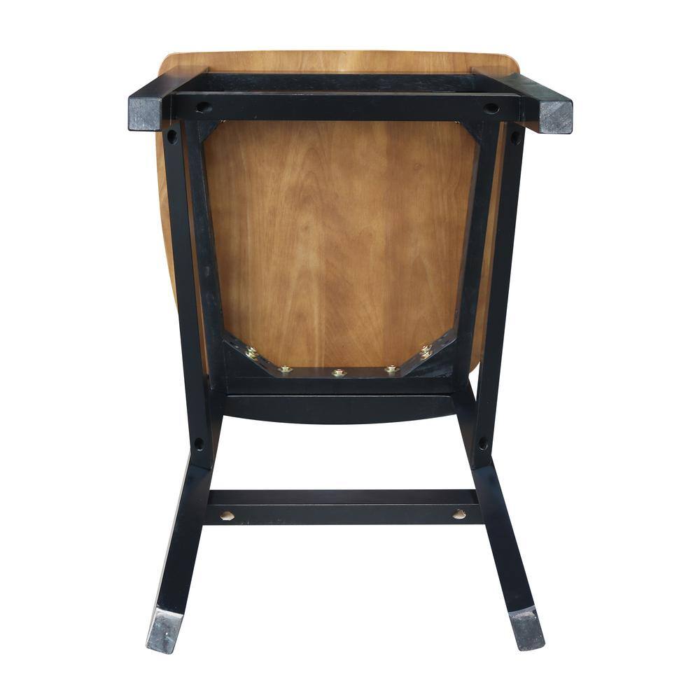 San Remo Black and Cherry Wood Counter Stool