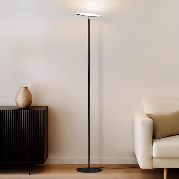 Sky Flux 67 in. Classic Black Industrial 1-Light Dimmable and Color Temperature Adjustable LED Floor Lamp