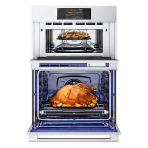 30 in. Combi Double Electric Wall Oven with Instaview, Steam Sous Vide and Air Fry in Stainless Steel