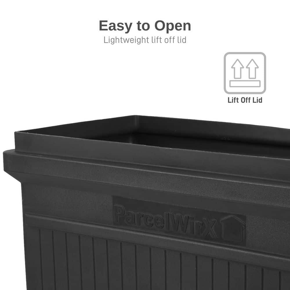 Black 26" Vertical Recycled Plastic Package Delivery Box