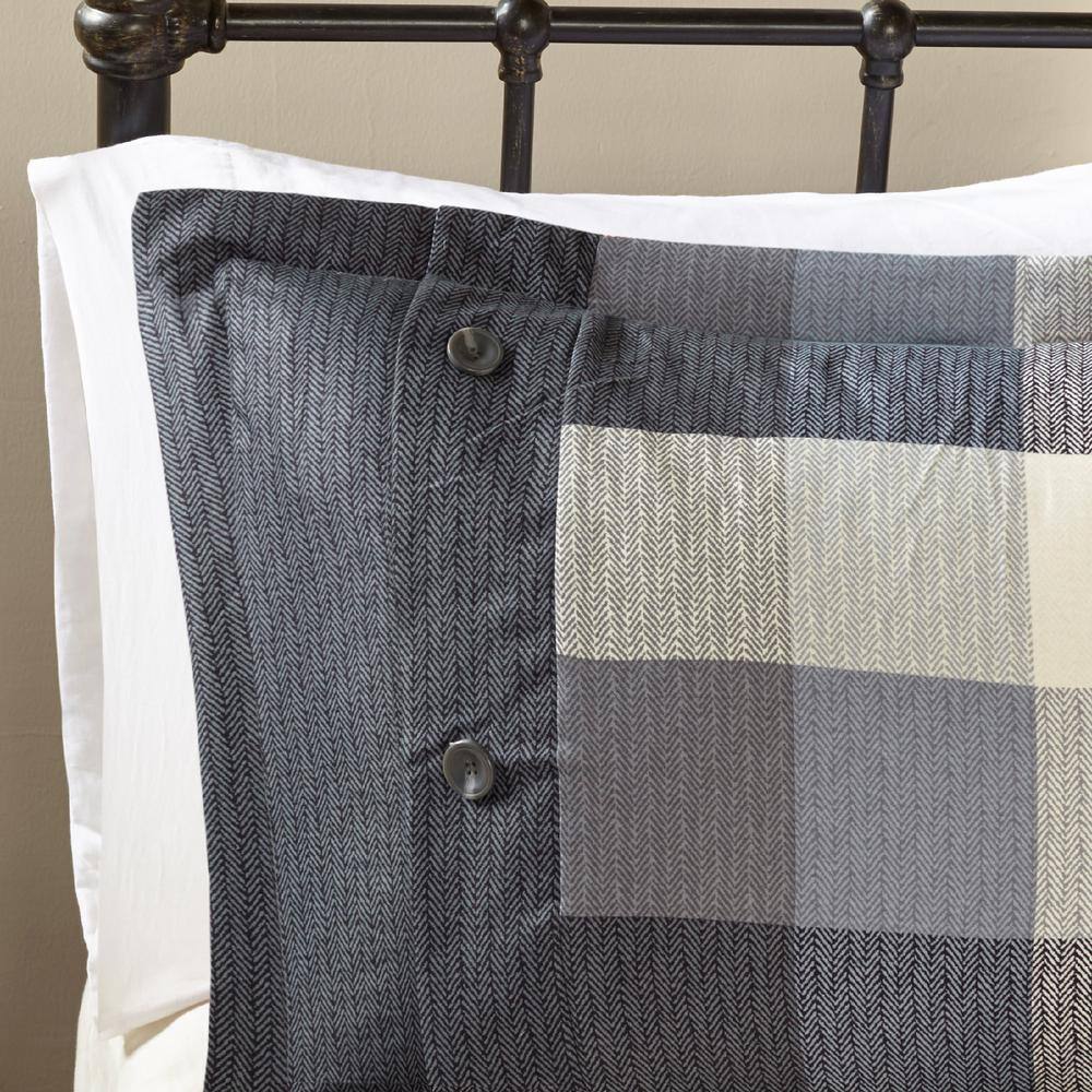 Gray Microfiber California King Herringbone Comforter Set