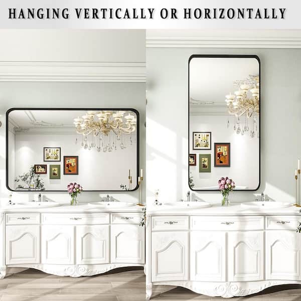 XRAMFY 29.5 in. W x 48 in. H Rectangular Modern Aluminum