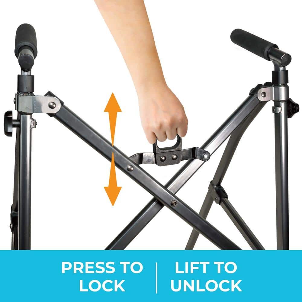 Matte Black Lightweight Foldable Walker for Seniors