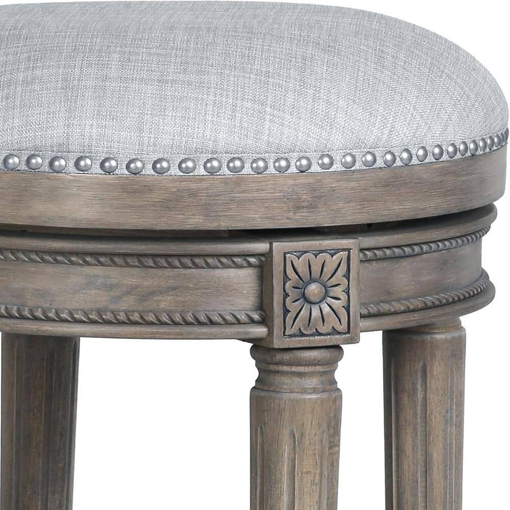 Chapman 26" Gray Wood Backless Swivel Bar Stool