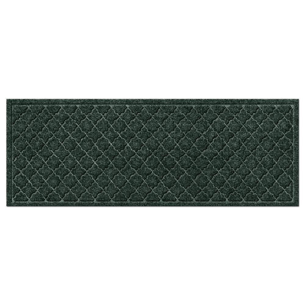 Eco-Friendly Geometric Waterhog Doormat in Dark Tones, 22" x 60"