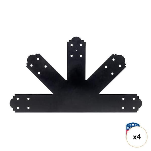 Outdoor Accents Mission Collection 12:12 Pitch Gable Plate, ZMAX, Black Powder-Coated