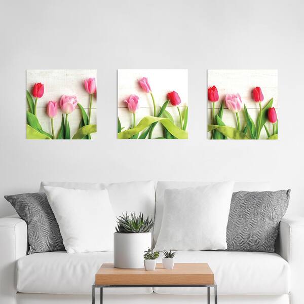 Details about / 3D Home Art Door Self Adhesive Removable Sticker Flowers Plants White tulips