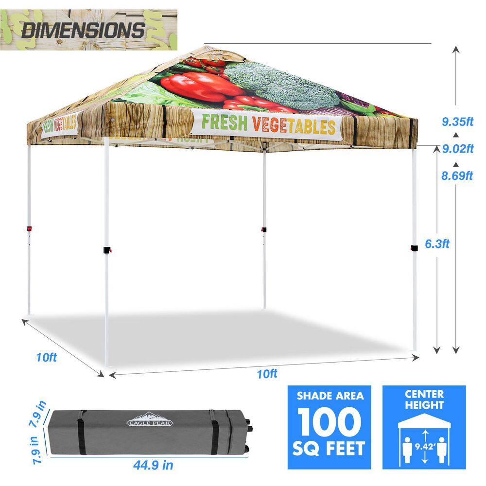Eagle Peak 10x10 Vegetable Print Pop-Up Canopy Tent