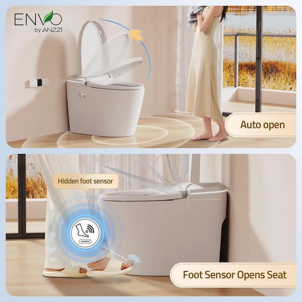 ANZZI Dia Series 1.28 GPF 1-Piece Elongated Auto Open Smart Bidet