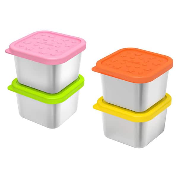 6 oz Colorful Stainless Steel Snack Containers Food Storage with Lids Leak Proof for Kids Lunch 6-Pack