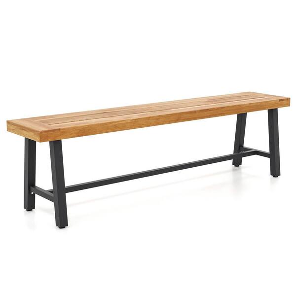 3-Person Acacia Wood Outdoor Backless Bench(1-Pack)