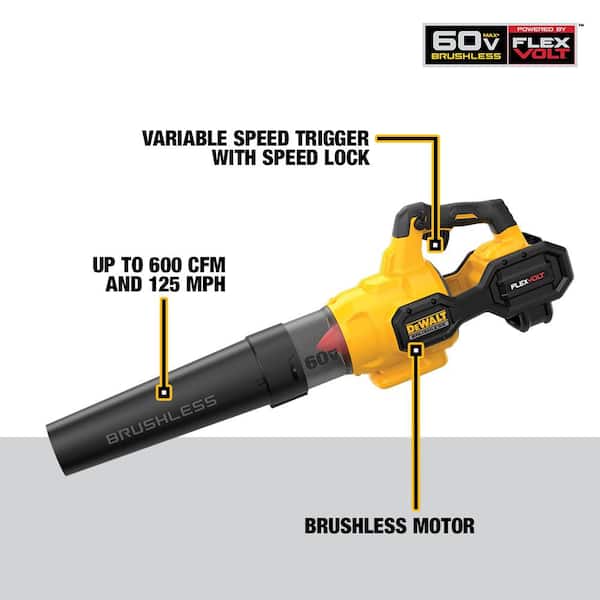 DEWALT DCBL772B 60V MAX 25 MPH 600 CFM Brushless Cordless Battery Powered Axial Leaf Blower (Tool Only) - 2