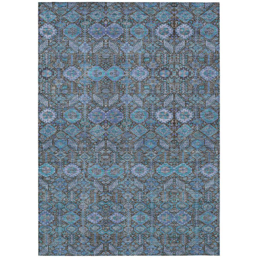 Blue and Coffee 3 ft. x 5 ft. Woven Floral Rectangle Indoor/Outdoor Area Rug price history on PriceWatchPro