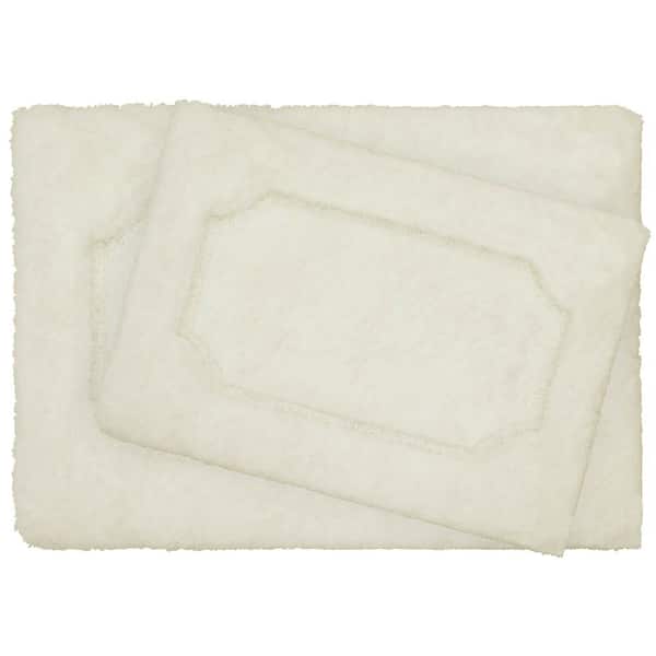 Unbranded Blossom Ivory Premium Extra Plush Race Track 2-Piece Bath Rug Set