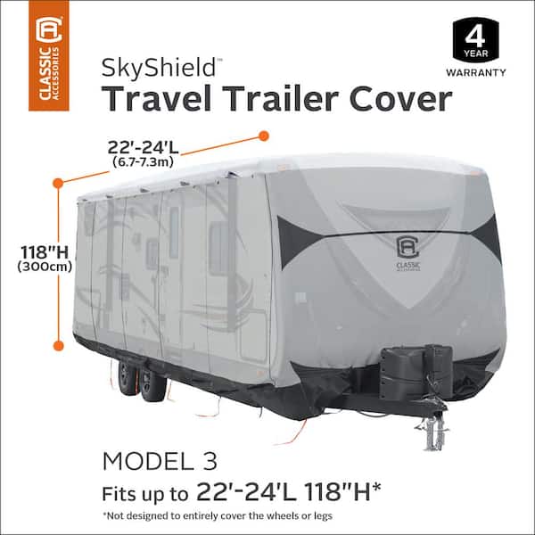 Classic Accessories SkyShield Travel Trailer RV Cover; 22' - 24