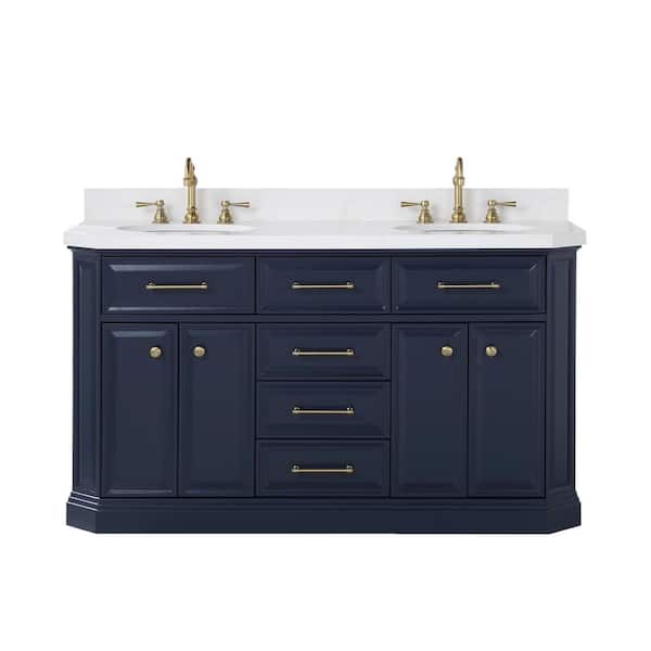 Palace 60 In W X 22 D Vanity, 60 Bathroom Vanity Double Sink Quartz Top