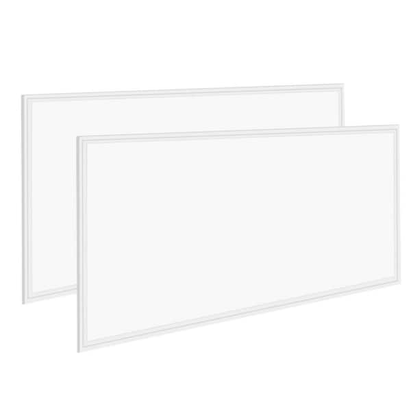 2-Pack 75-Watt 5000K White Integrated LED Commercial Drop Ceiling Recessed Light 7800 Lumens LED Flat Panel Light