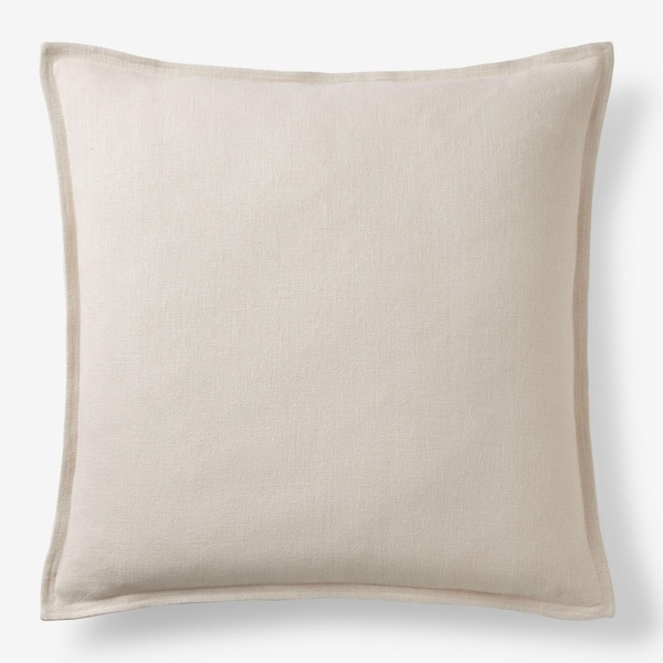The Company Store Legends Hotel Sand Linen 24 in. X  24 in. Throw Pillow Cover