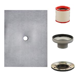 48 in. x 48 in. Waterproof and Pre-sloped Shower Pan with Center Drain (Drain Assembly Included); Ready to Tile