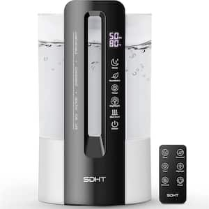 1.06 Gal. Top Fill Cool Mist Humidifier for Home with Remote, Auto Humidity, Diffuser, Sleep Mode, Night Light in White