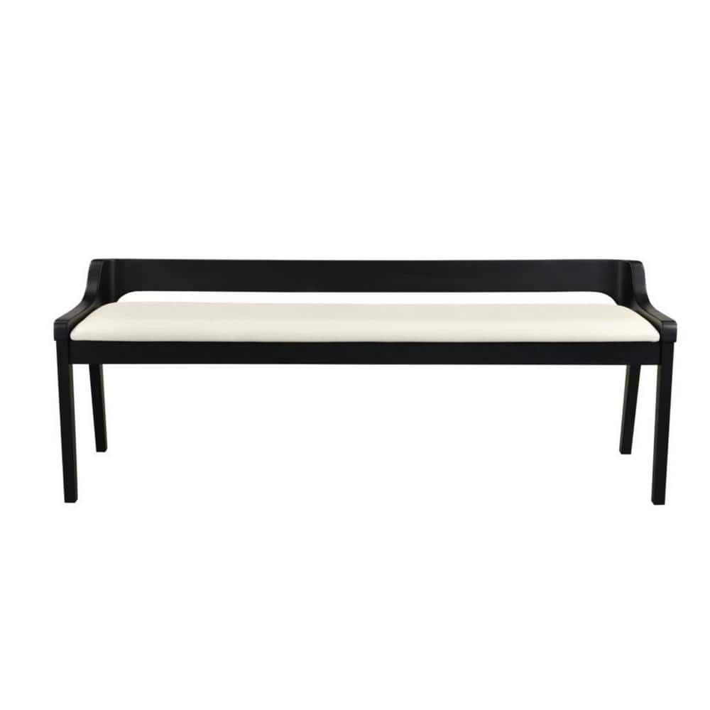 CHUMS×FREAK’S STORE Back with Bench Benjara 59.5 in. Black and Cream Backless Bedroom Bench with