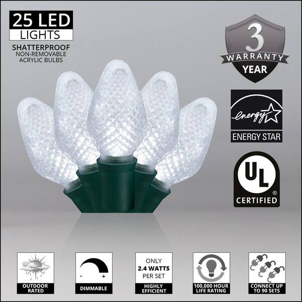 C7 120V Cool White LED Replacement Bulbs - Wintergreen Corporation