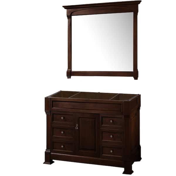 Wyndham Collection Andover 48 in. W x 22.25 in. D Bath Vanity Cabinet Only with Mirror in Dark Cherry
