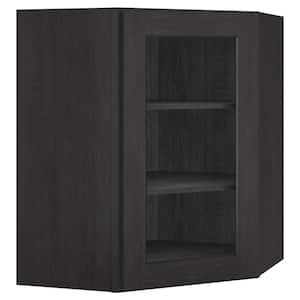 27 in. x 36 in. x 24 in. Shaker Charcoal Plywood Wall Diagonal Shaker Style Stock Corner Kitchen Cabinet