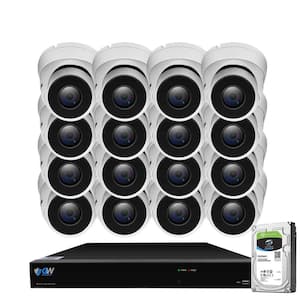 16-Channel 8MP 4TB NVR Smart Security Camera System w/ 16 Wired Bullet Cameras 3.6 mm Fixed Lens Artificial Intelligence