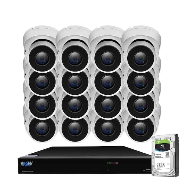 GW Security 16-Channel 8MP 4TB NVR Smart Security Camera System w/ 16 Wired Bullet Cameras 3.6 mm Fixed Lens Artificial Intelligence