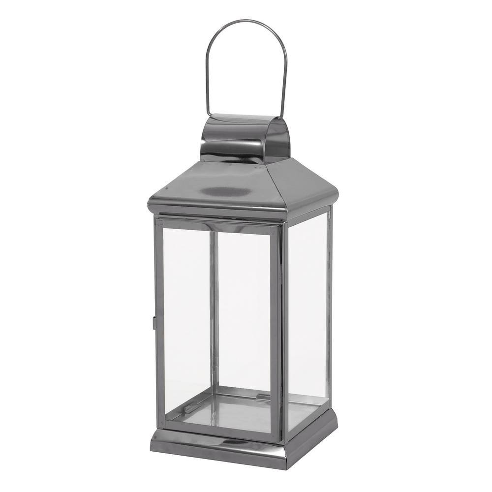 Noble House Hobbs 7 in. x 16 in. Black Stainless Steel Lantern 109067